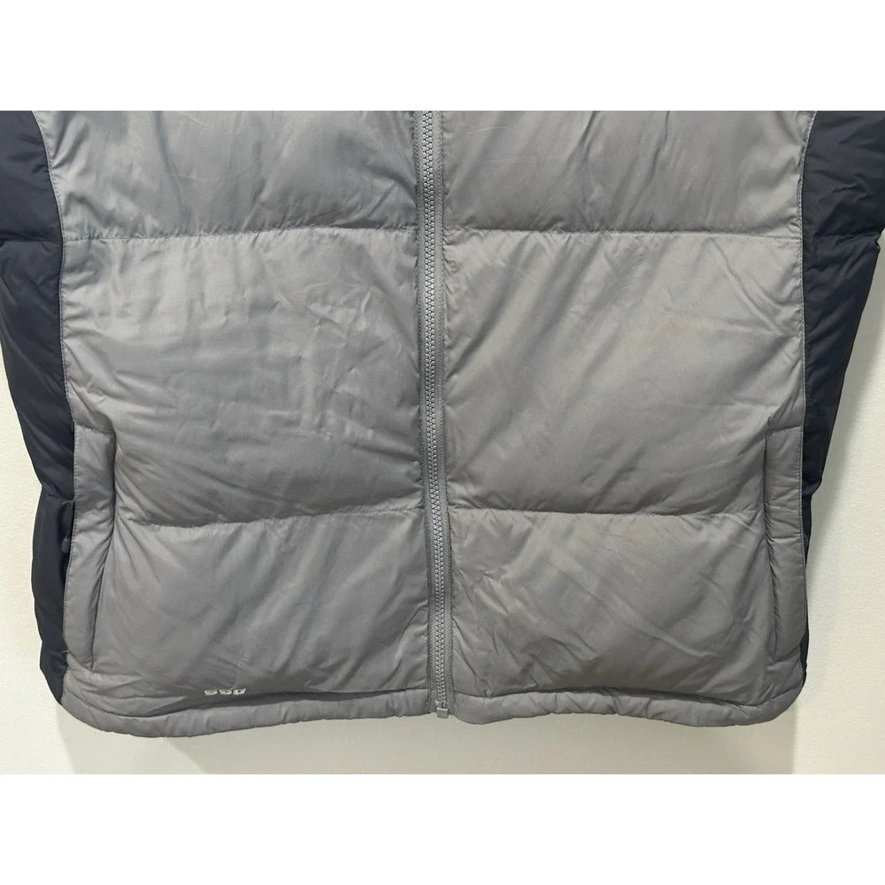 The North Face 550 Goose Down Puffer Vest Mens  Gray Black Full Zip Men